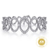 18K White Gold Diamond Link Bangle - 3.21 ct