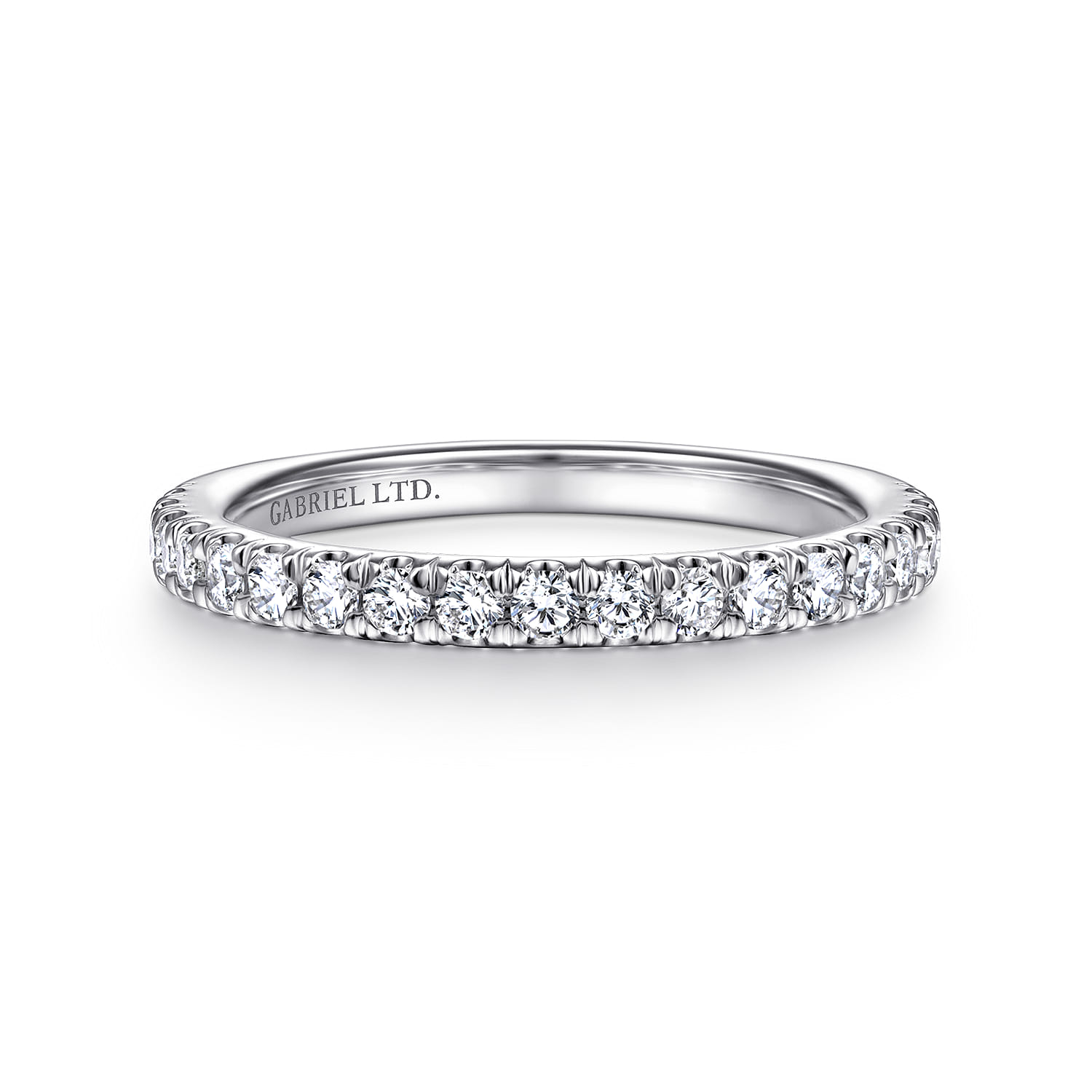 18K White Gold Diamond Matching Wedding Band - 0.39 ct - Shot 1