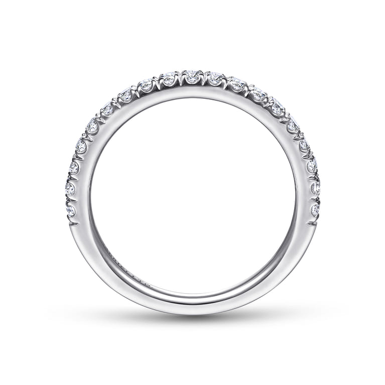 18K White Gold Diamond Matching Wedding Band - 0.39 ct - Shot 2