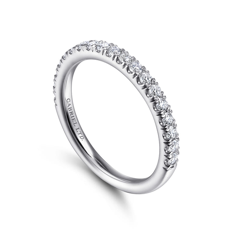 18K White Gold Diamond Matching Wedding Band - 0.39 ct - Shot 3