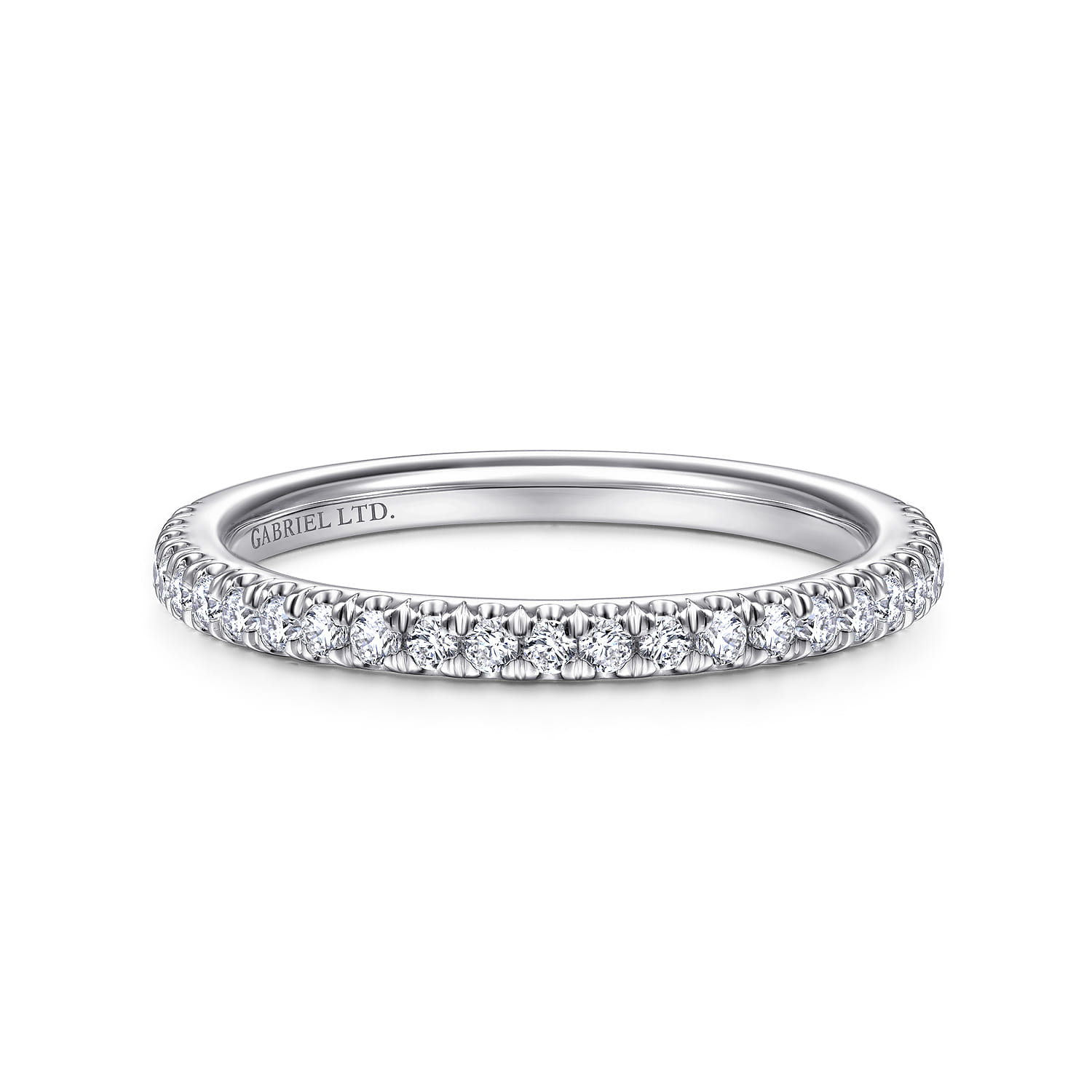 18K White Gold Diamond Matching Wedding Band - 0.26 ct - Shot 1