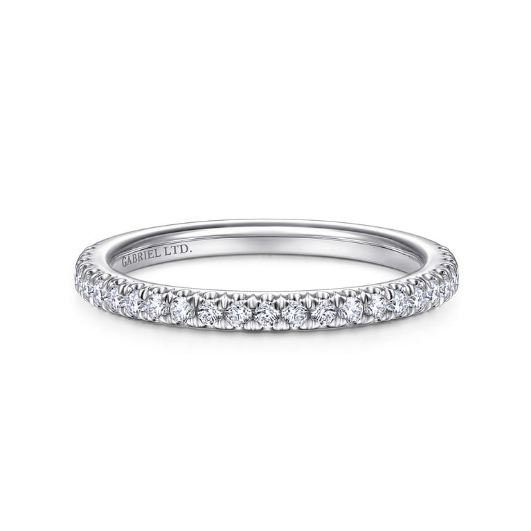 18K White Gold Diamond Matching Wedding Band - 0.26 ct - Shot 1