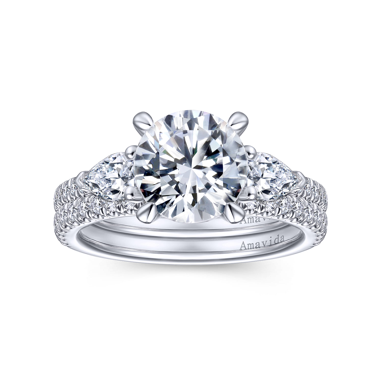 18K White Gold Diamond Matching Wedding Band - 0.26 ct - Shot 4