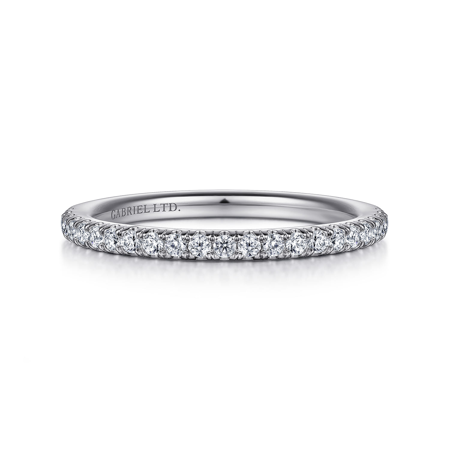 18K White Gold Diamond Matching Wedding Band - 0.25 ct - Shot 1