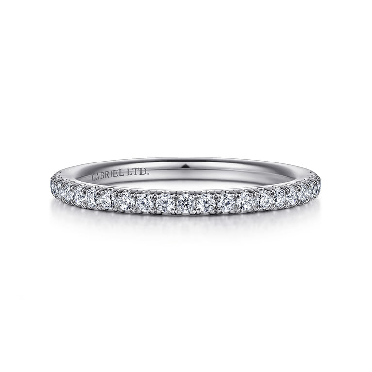 18K White Gold Diamond Matching Wedding Band - 0.25 ct - Shot 1