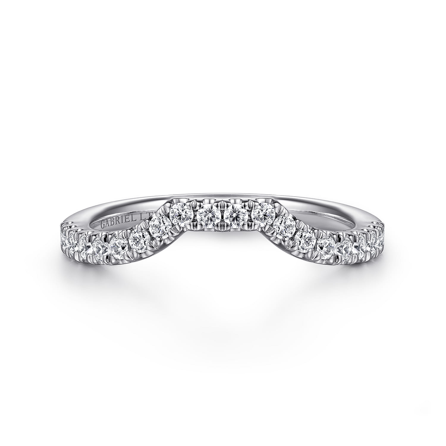 18K White Gold Diamond Matching Wedding Band - 0.3 ct - Shot 1