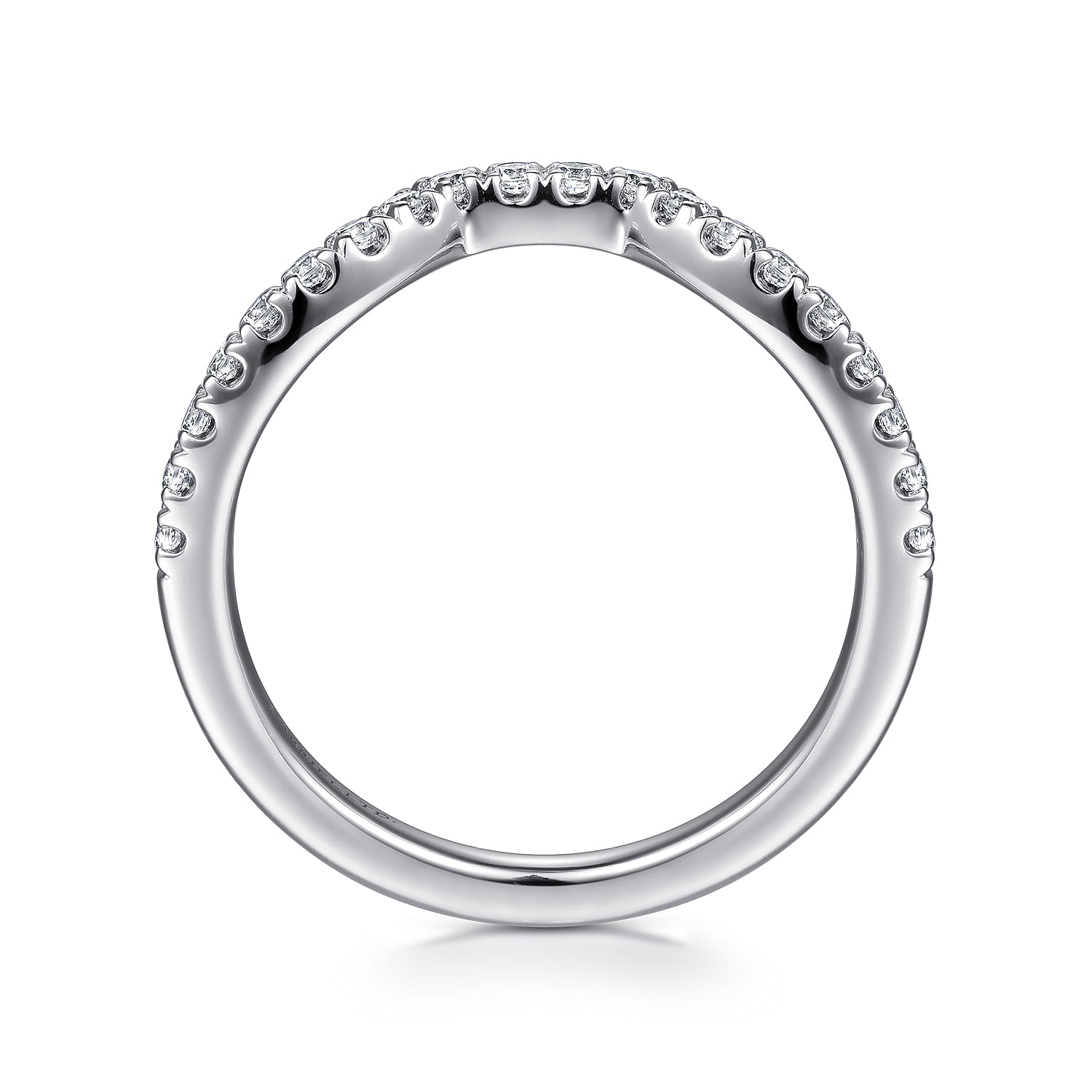18K White Gold Diamond Matching Wedding Band - 0.3 ct - Shot 2