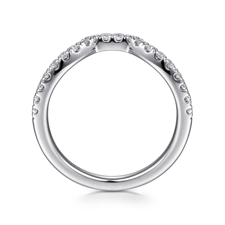 18K White Gold Diamond Matching Wedding Band - 0.3 ct - Shot 2