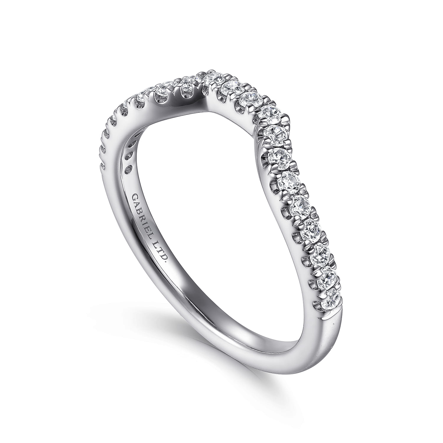 18K White Gold Diamond Matching Wedding Band - 0.3 ct - Shot 3