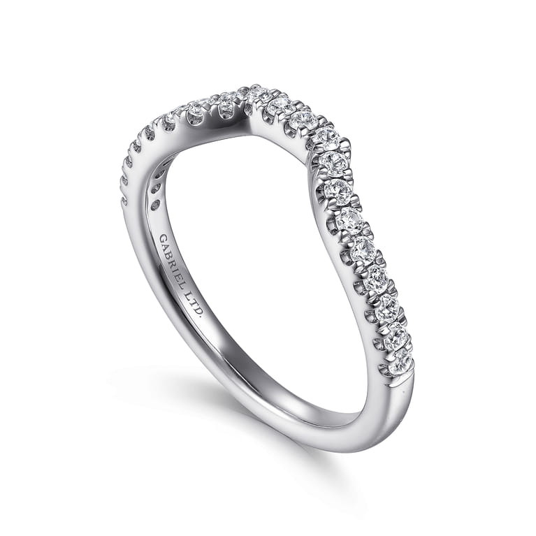 18K White Gold Diamond Matching Wedding Band - 0.3 ct - Shot 3