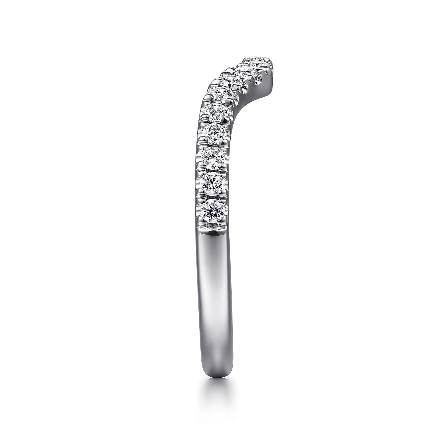 18K White Gold Diamond Matching Wedding Band - 0.3 ct - Shot 5