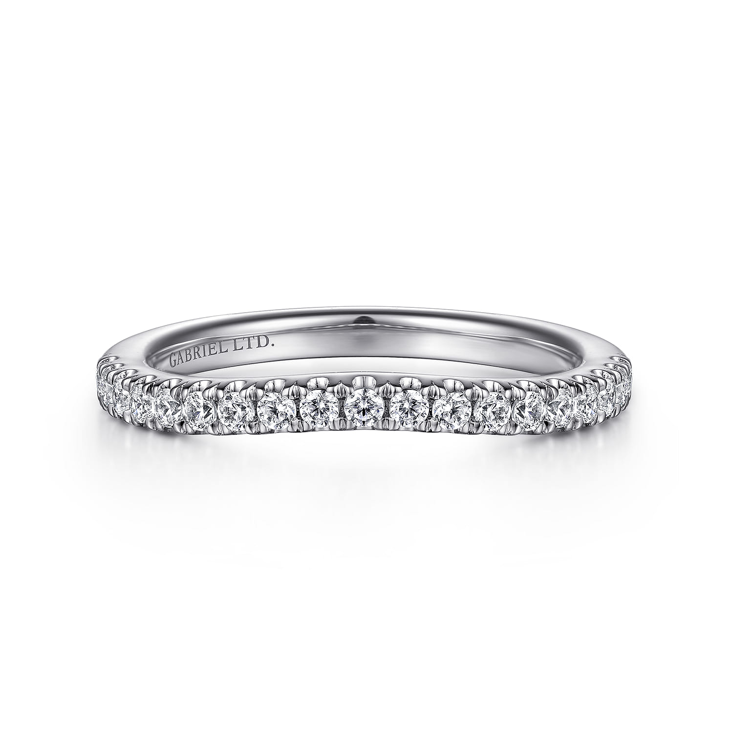 18K White Gold Diamond Matching Wedding Band - 0.27 ct - Shot 1