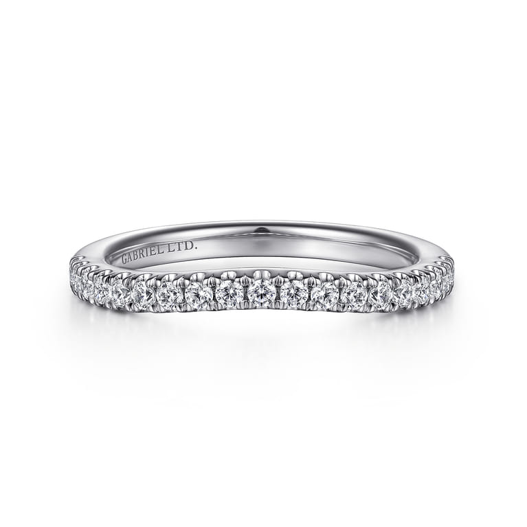 18K White Gold Diamond Matching Wedding Band - 0.27 ct - Shot 1