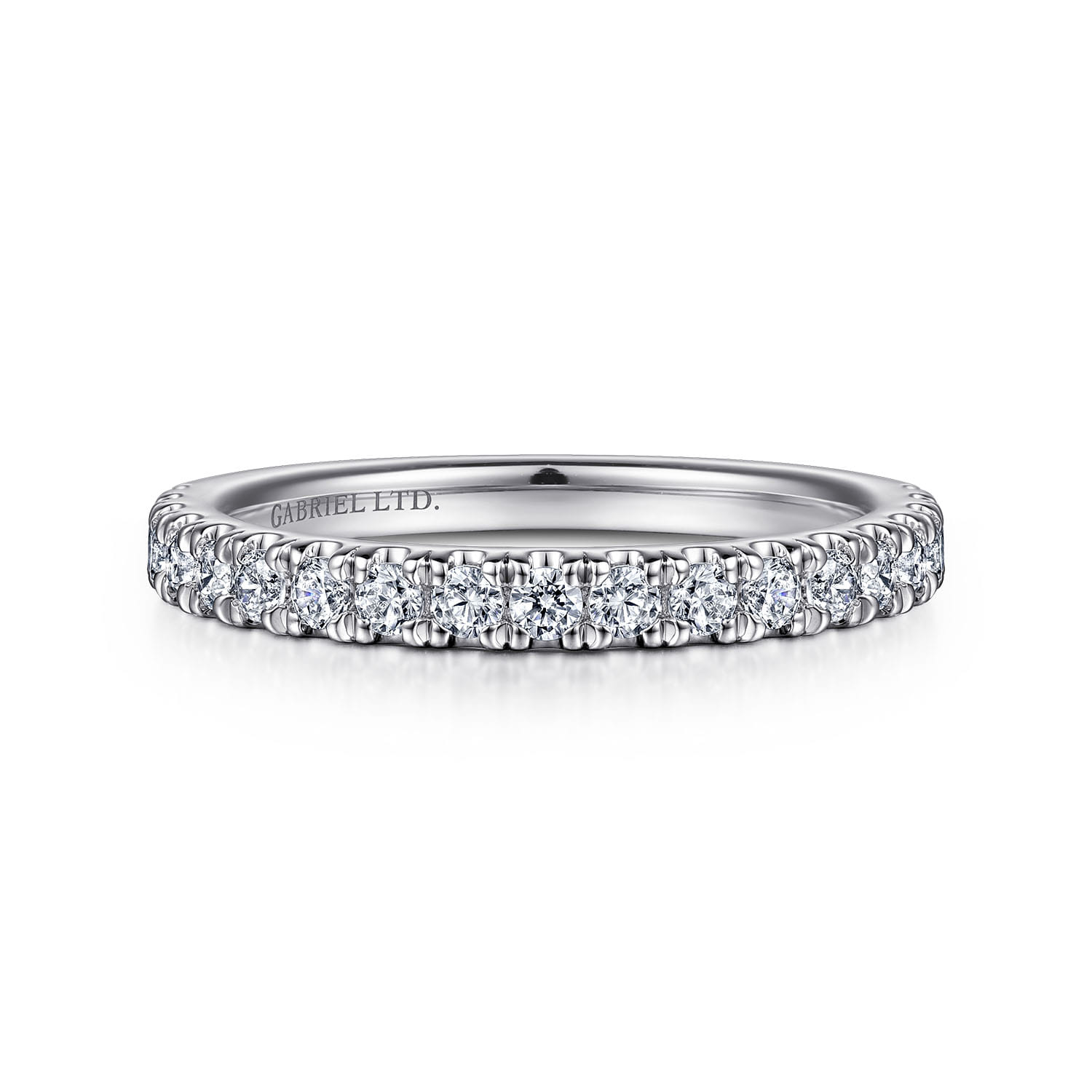18K White Gold Diamond Matching Wedding Band - 0.39 ct - Shot 1
