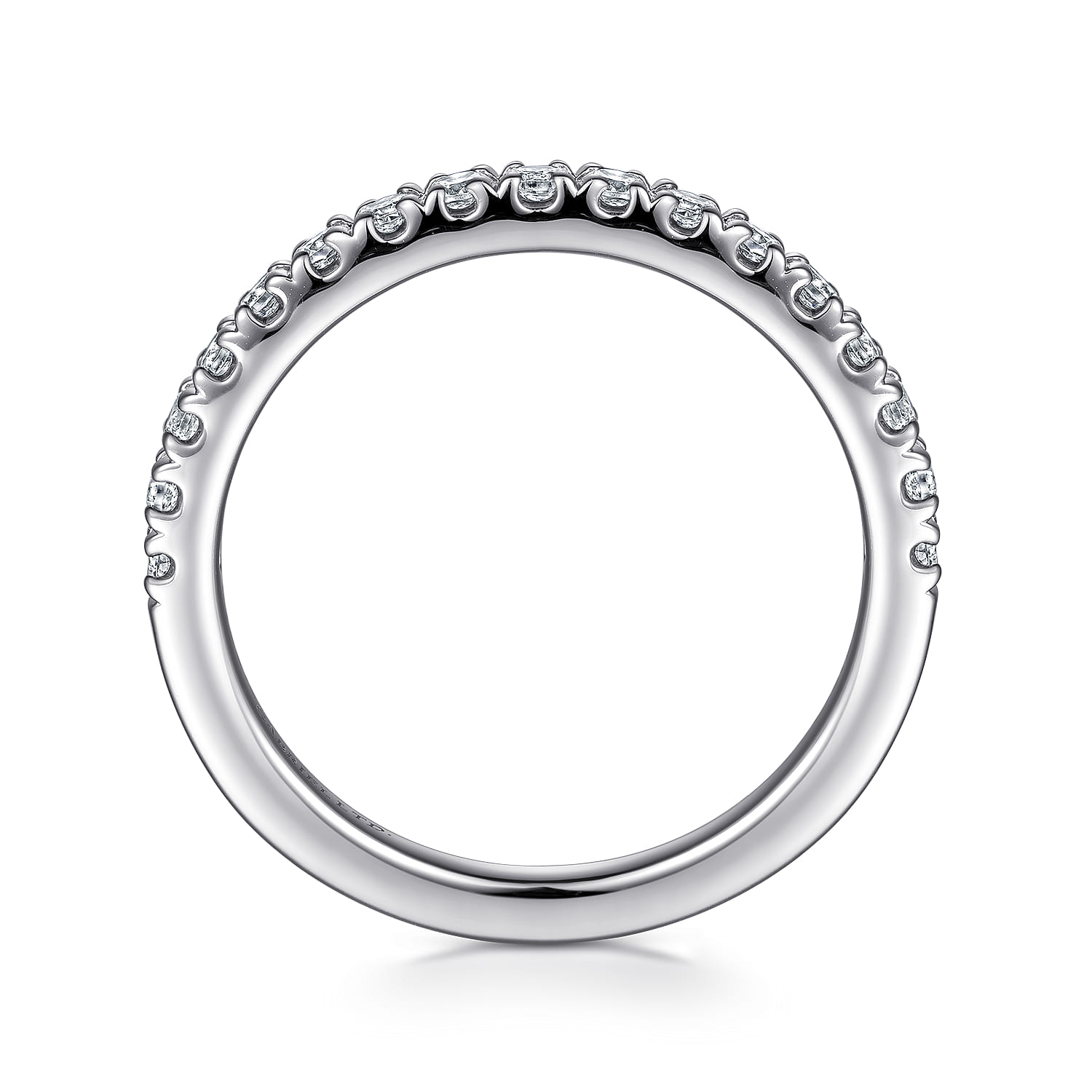 18K White Gold Diamond Matching Wedding Band - 0.39 ct - Shot 2