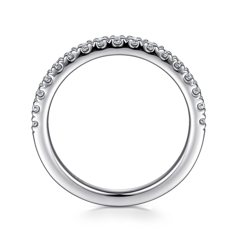 18K White Gold Diamond Matching Wedding Band - 0.39 ct - Shot 2