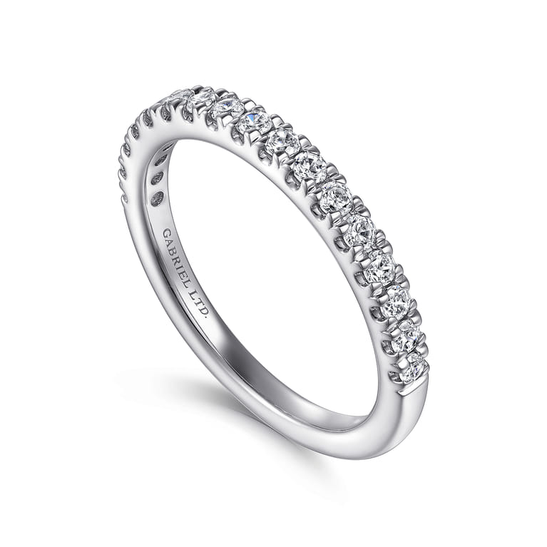 18K White Gold Diamond Matching Wedding Band - 0.39 ct - Shot 3
