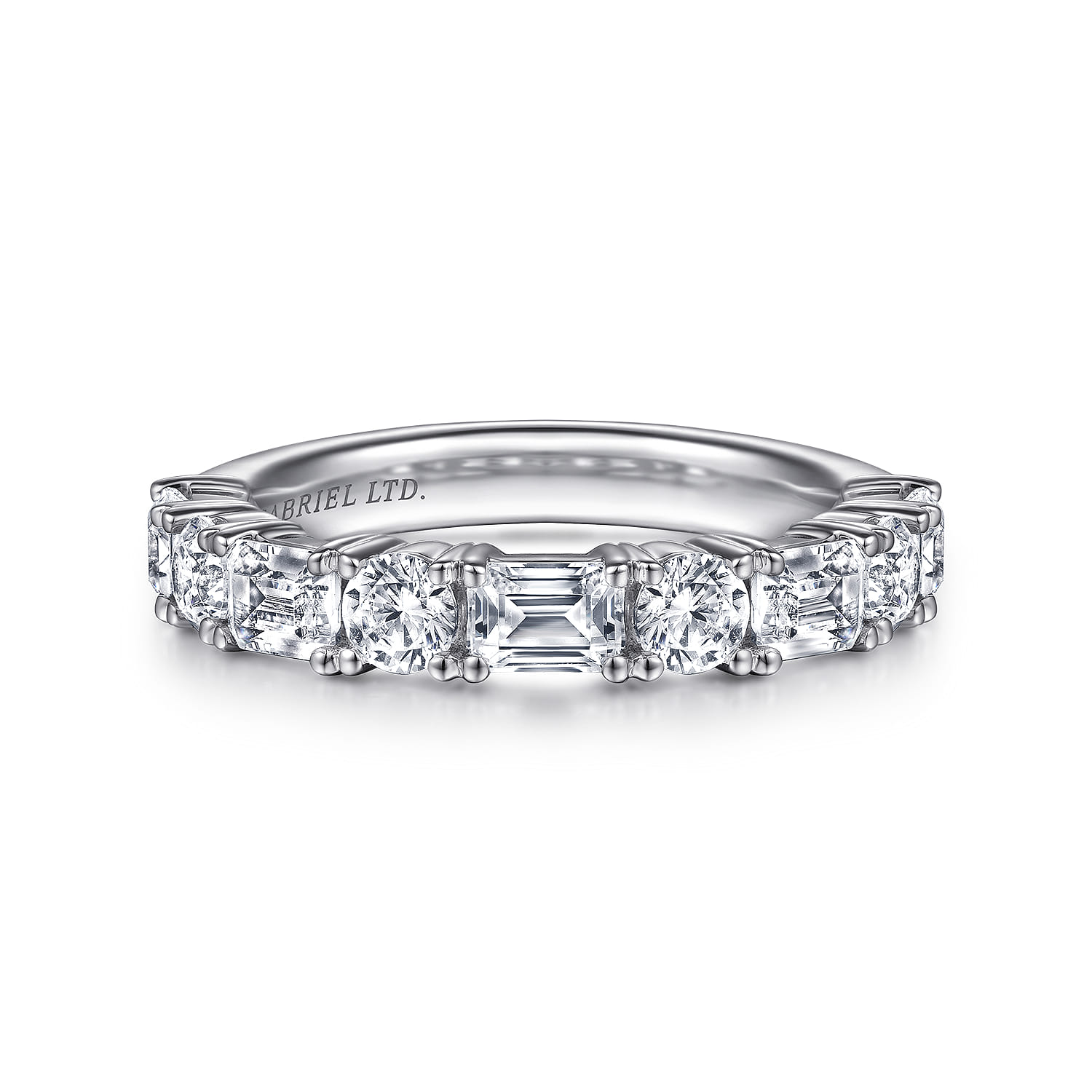 18K White Gold Diamond Matching Wedding Band - 1.7 ct - Shot 1