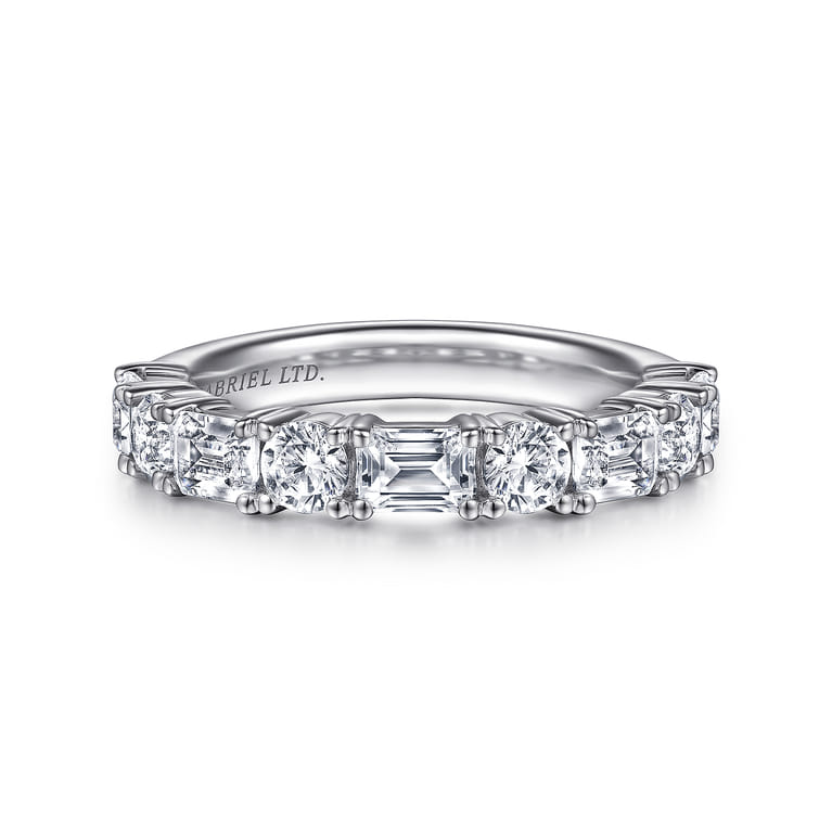 18K White Gold Diamond Matching Wedding Band - 1.7 ct - Shot 1