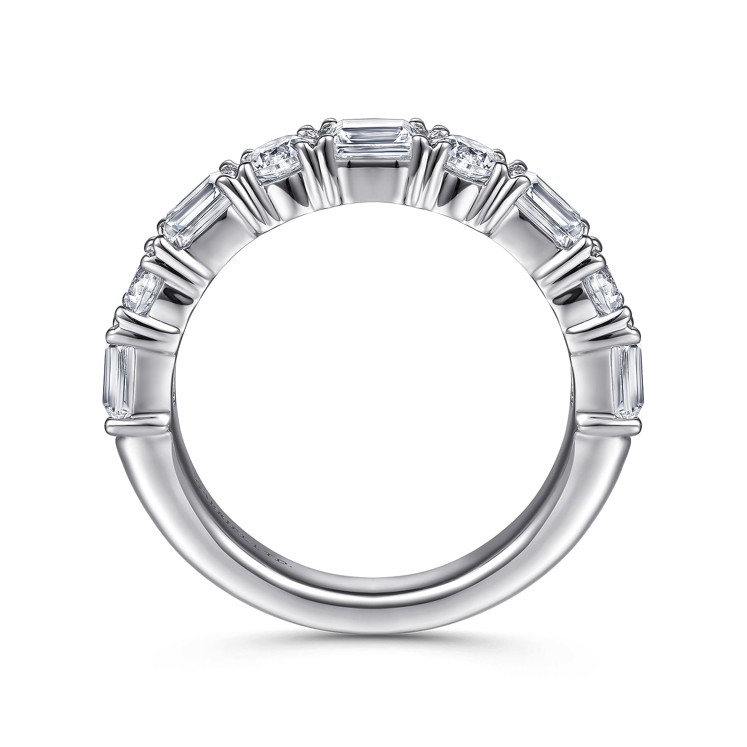 18K White Gold Diamond Matching Wedding Band - 1.7 ct - Shot 2