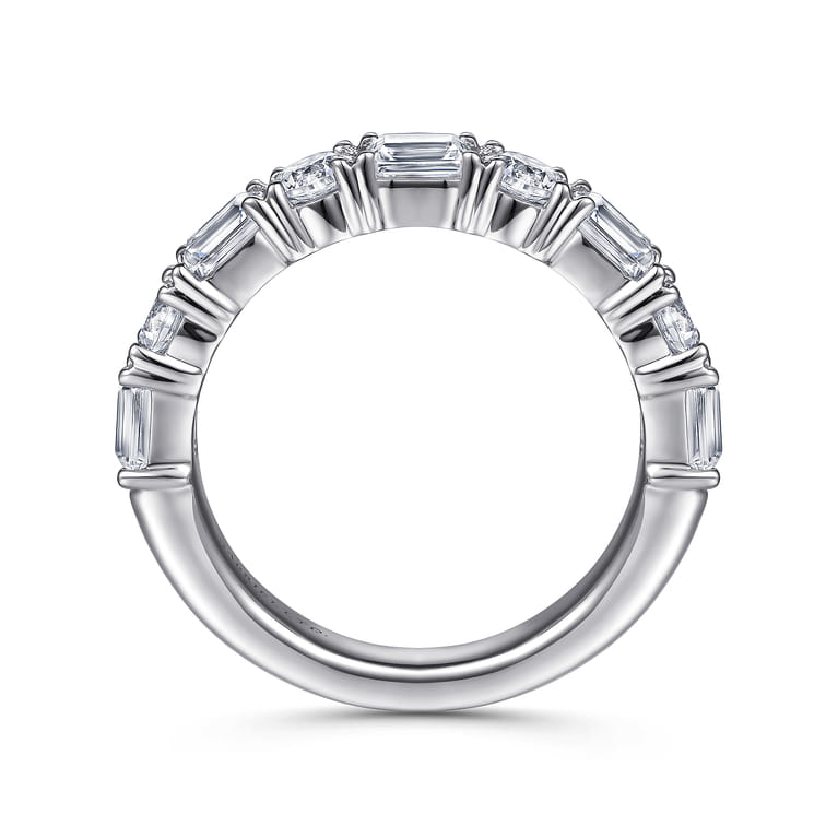 18K White Gold Diamond Matching Wedding Band - 1.7 ct - Shot 2