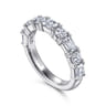 18K White Gold Diamond Matching Wedding Band - 1.7 ct
