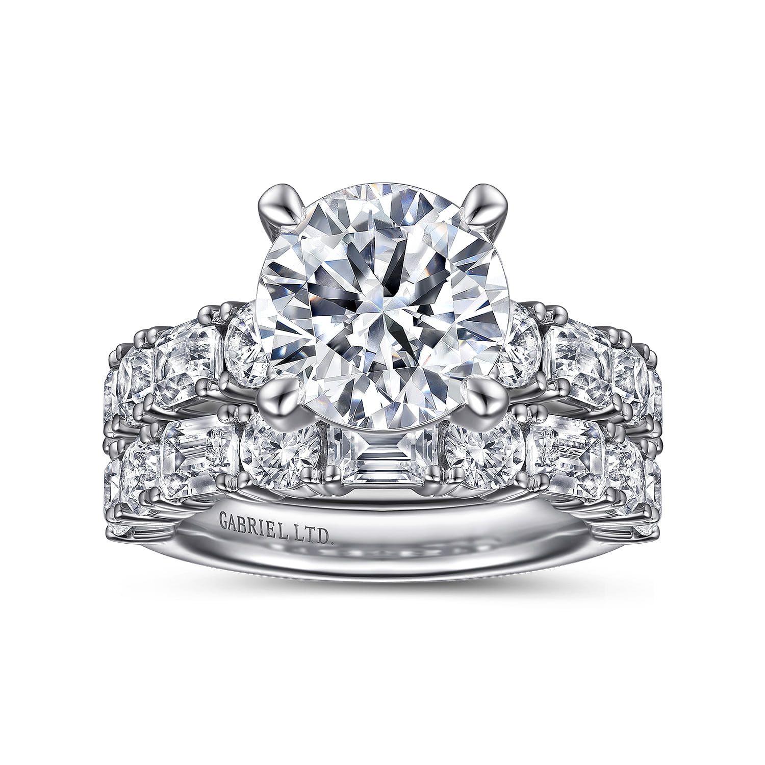 18K White Gold Diamond Matching Wedding Band - 1.7 ct - Shot 4