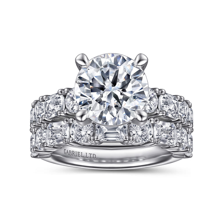 18K White Gold Diamond Matching Wedding Band - 1.7 ct - Shot 4