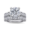 18K White Gold Diamond Matching Wedding Band - 1.7 ct