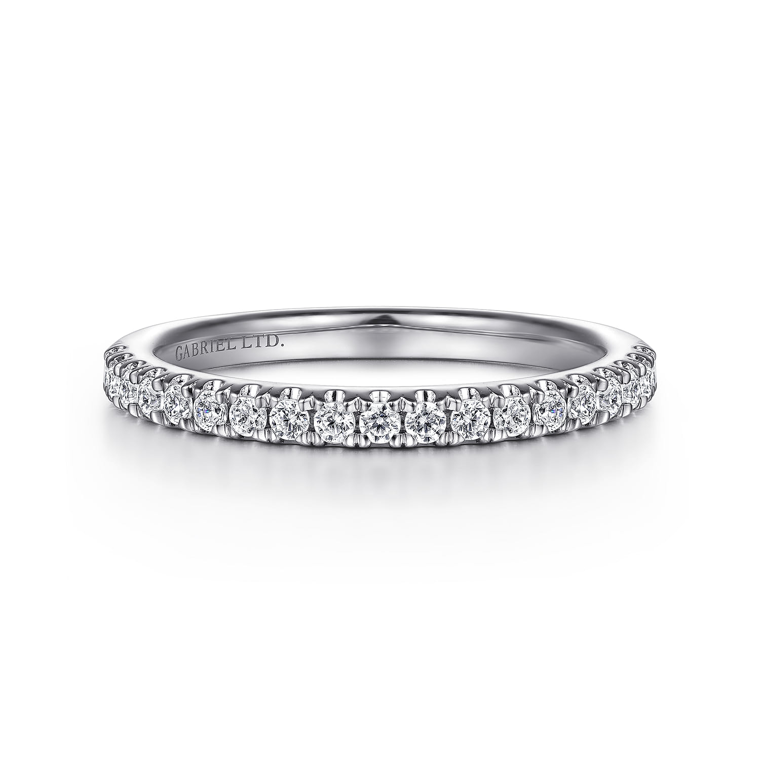 18K White Gold Diamond Matching Wedding Band - 0.27 ct - Shot 1