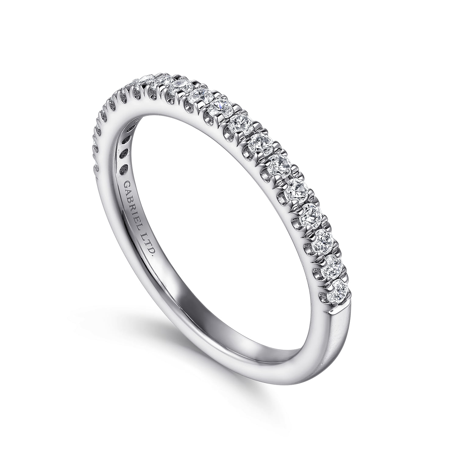 18K White Gold Diamond Matching Wedding Band - 0.27 ct - Shot 3