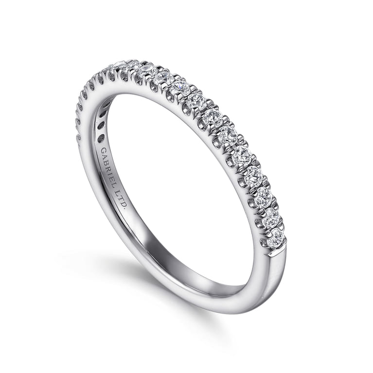 18K White Gold Diamond Matching Wedding Band - 0.27 ct - Shot 3