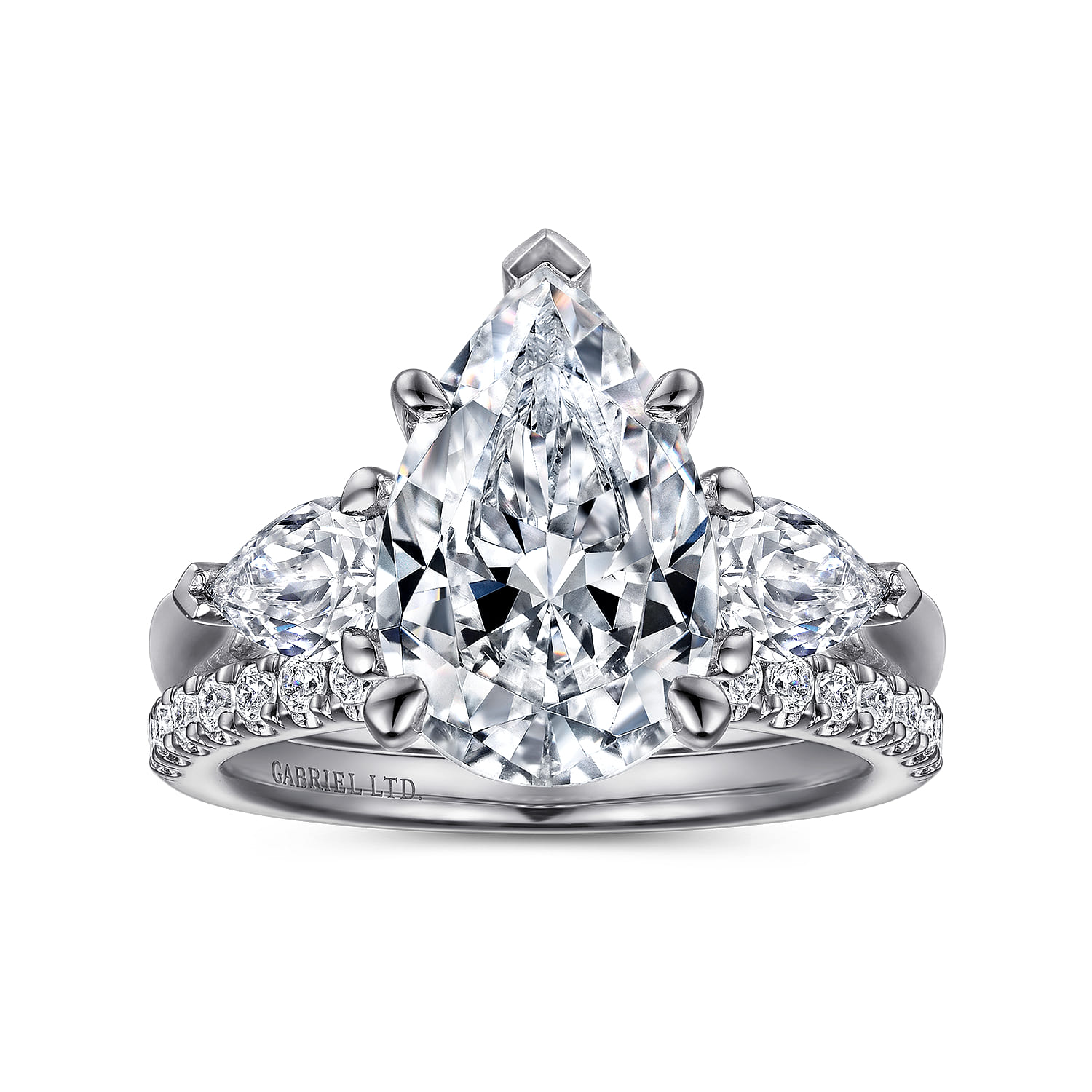 18K White Gold Diamond Matching Wedding Band - 0.27 ct - Shot 4