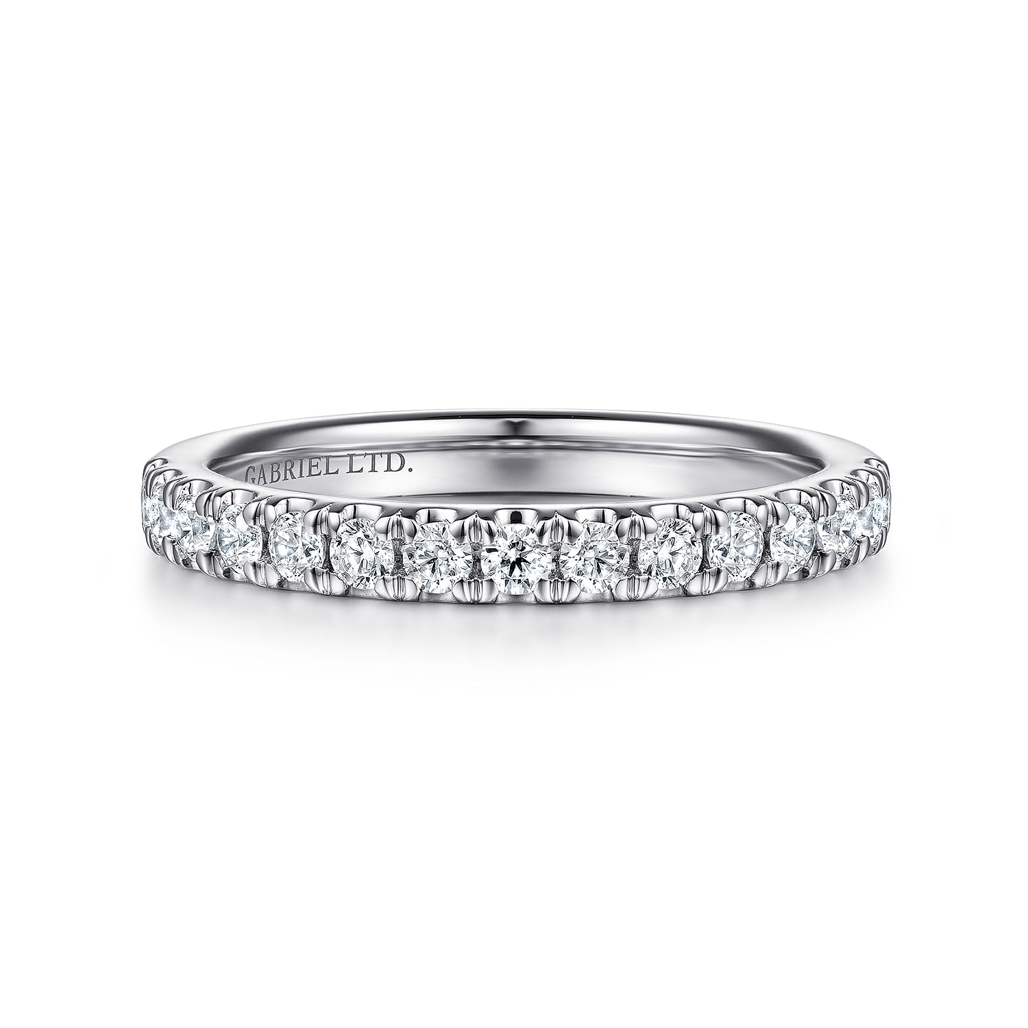 18K White Gold Diamond Matching Wedding Band - 0.27 ct - Shot 1