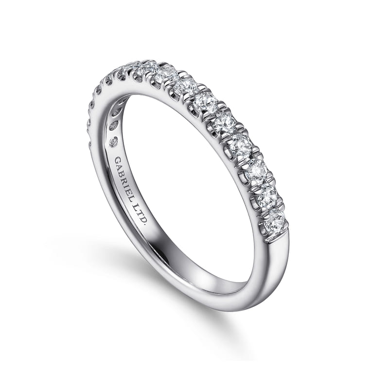 18K White Gold Diamond Matching Wedding Band - 0.27 ct - Shot 3