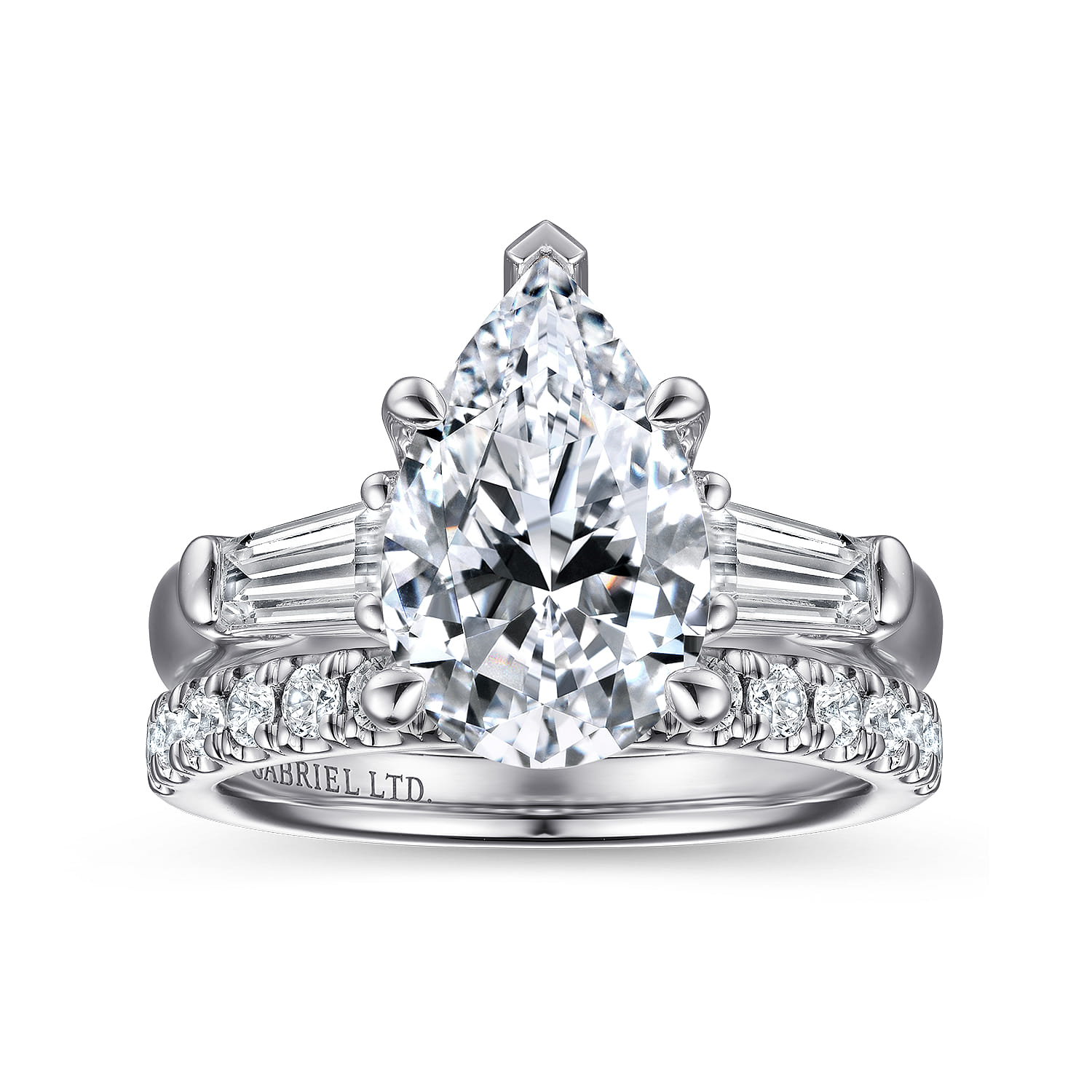 18K White Gold Diamond Matching Wedding Band - 0.27 ct - Shot 4