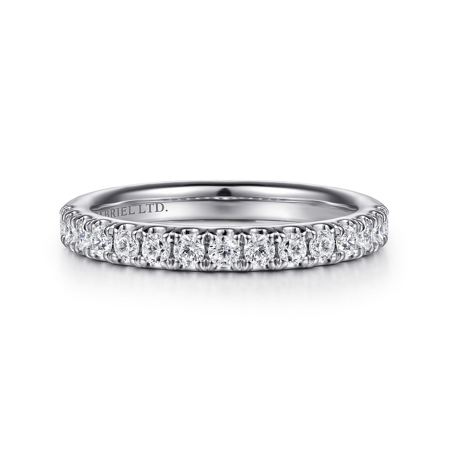 18K White Gold Diamond Matching Wedding Band - 0.27 ct - Shot 1