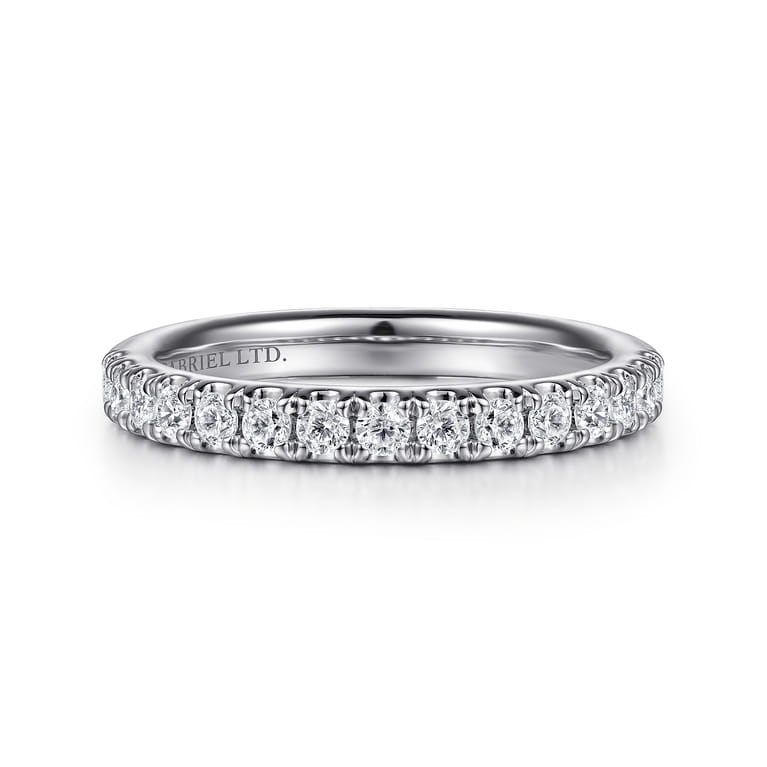 18K White Gold Diamond Matching Wedding Band - 0.27 ct - Shot 1