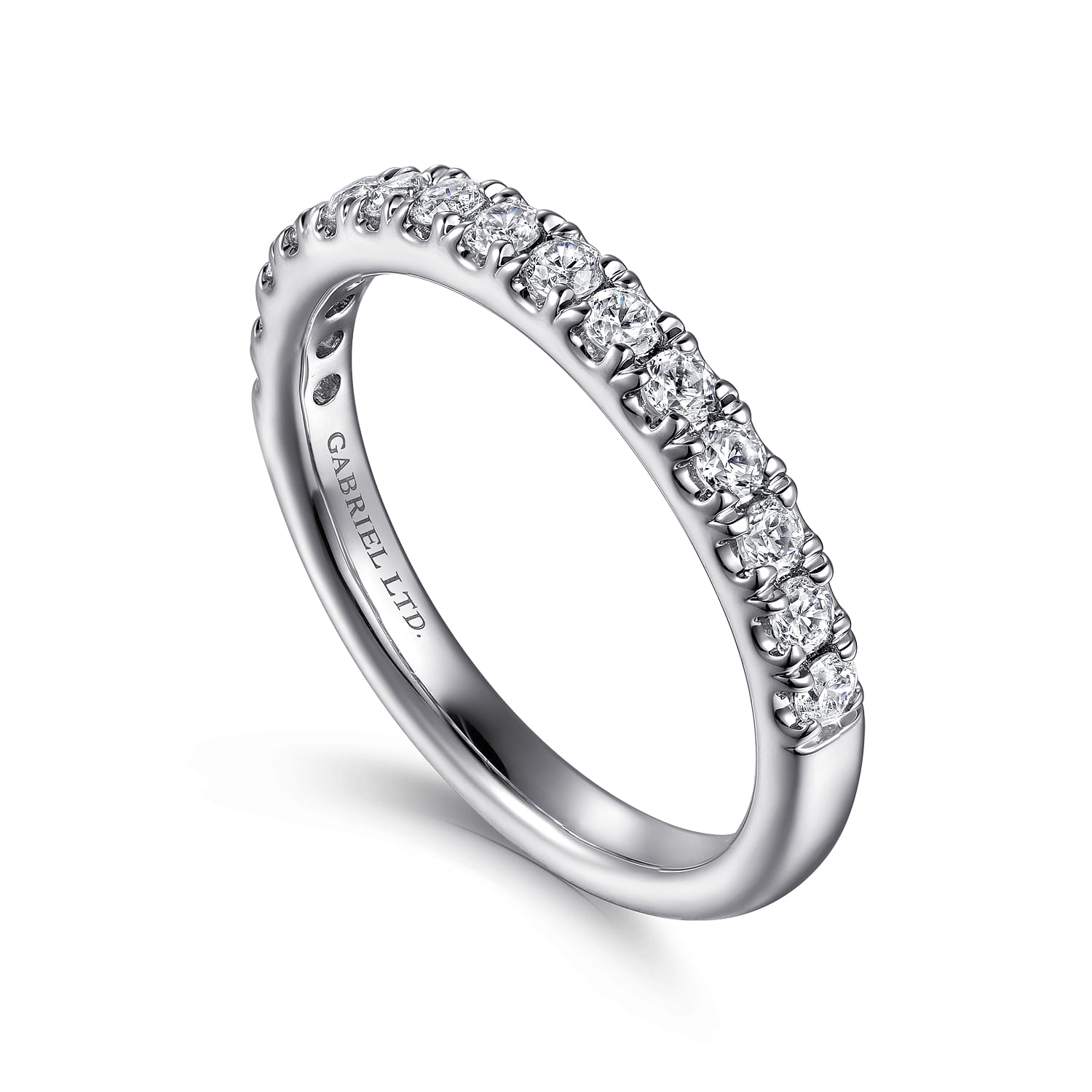 18K White Gold Diamond Matching Wedding Band - 0.27 ct - Shot 3