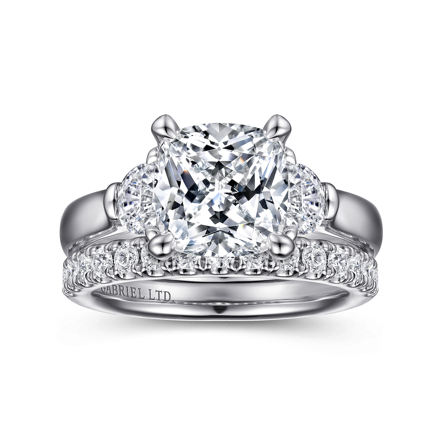 18K White Gold Diamond Matching Wedding Band - 0.27 ct - Shot 4