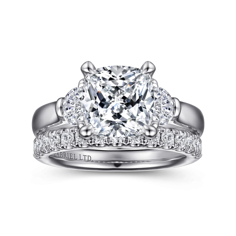 18K White Gold Diamond Matching Wedding Band - 0.27 ct - Shot 4