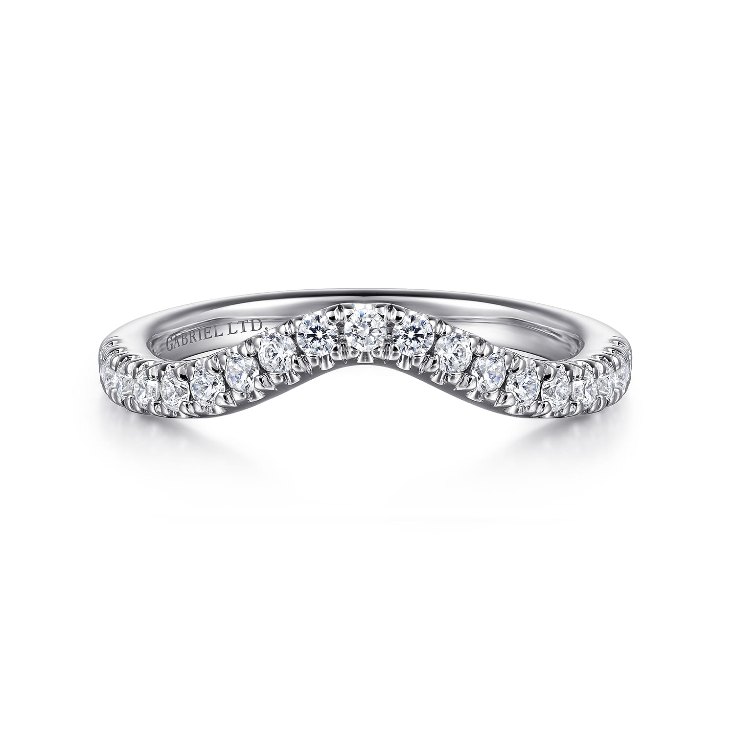 18K White Gold Diamond Matching Wedding Band - 0.32 ct - Shot 1