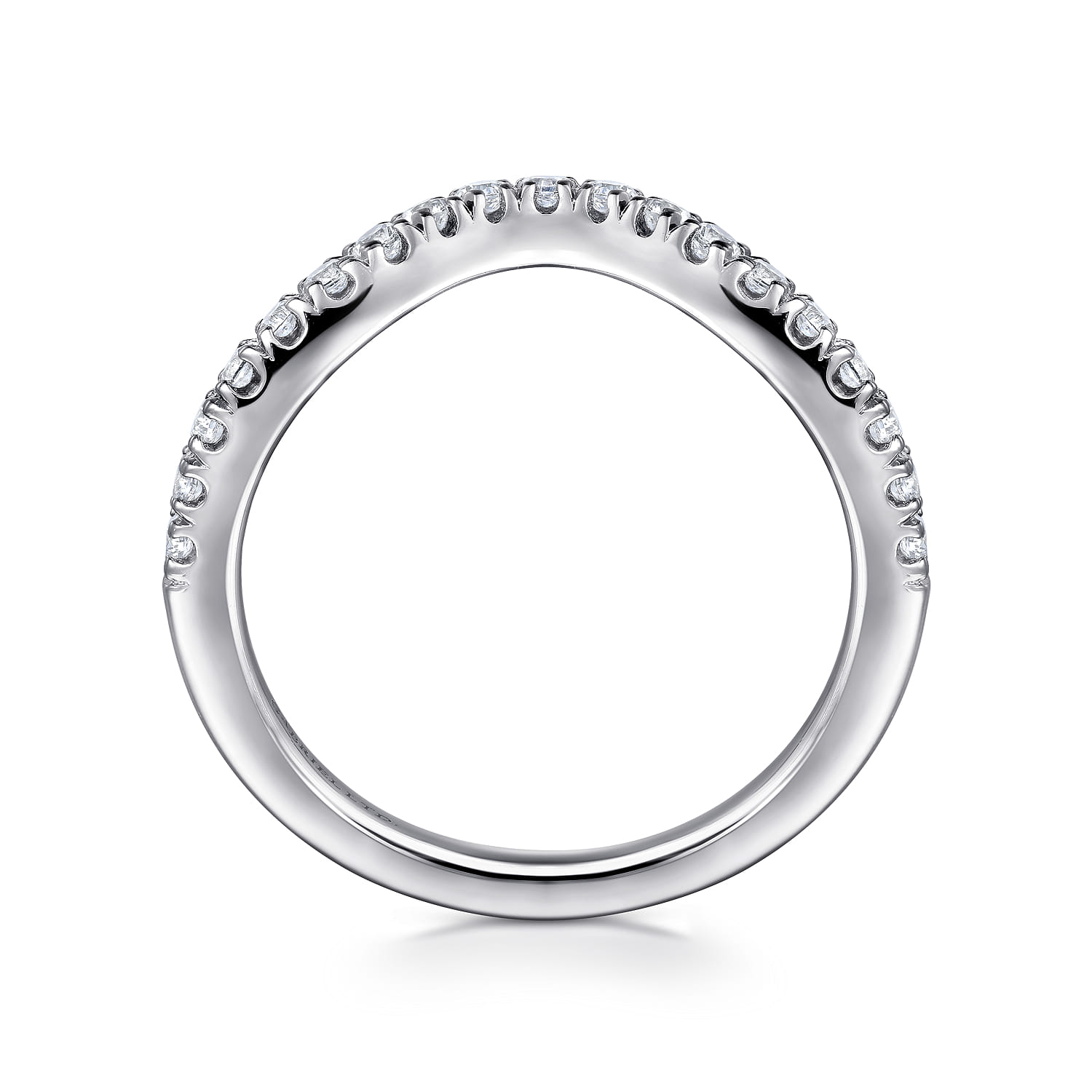 18K White Gold Diamond Matching Wedding Band - 0.32 ct - Shot 2