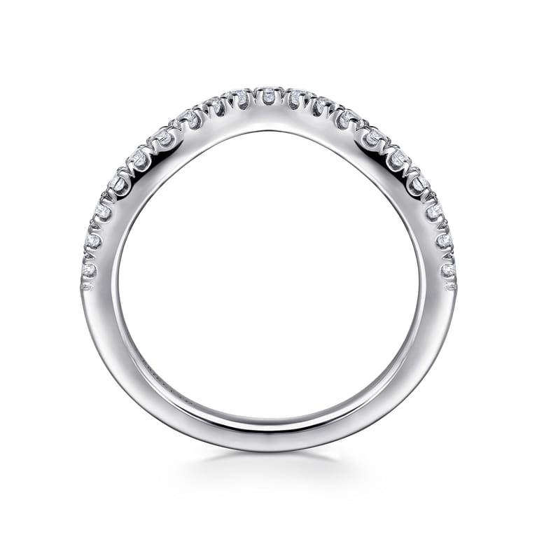 18K White Gold Diamond Matching Wedding Band - 0.32 ct - Shot 2