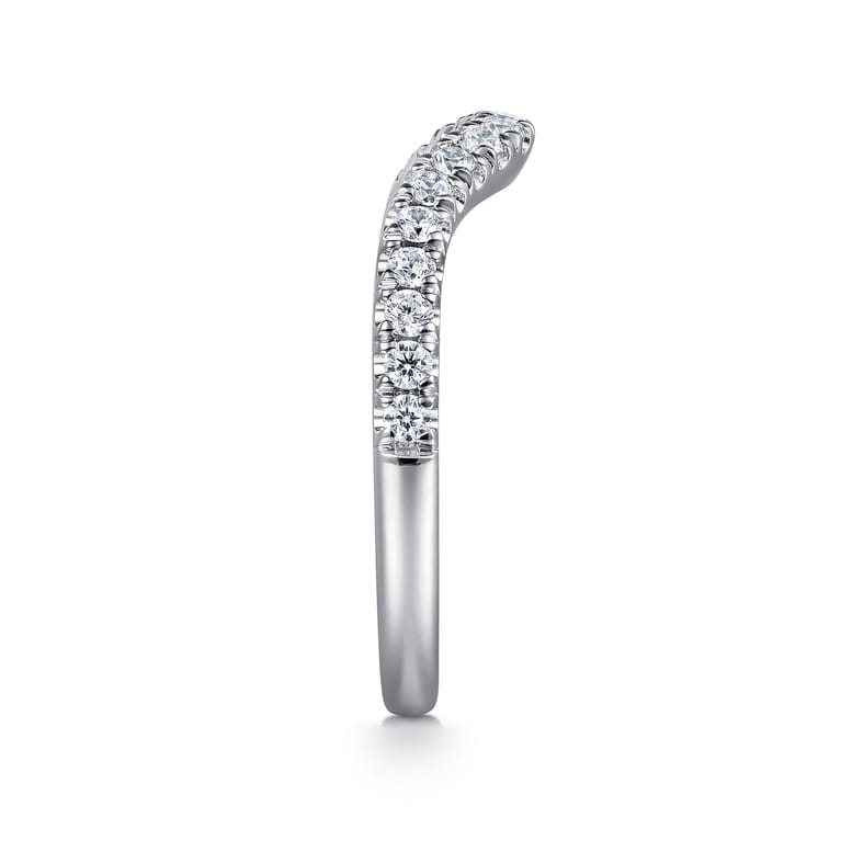 18K White Gold Diamond Matching Wedding Band - 0.32 ct - Shot 5
