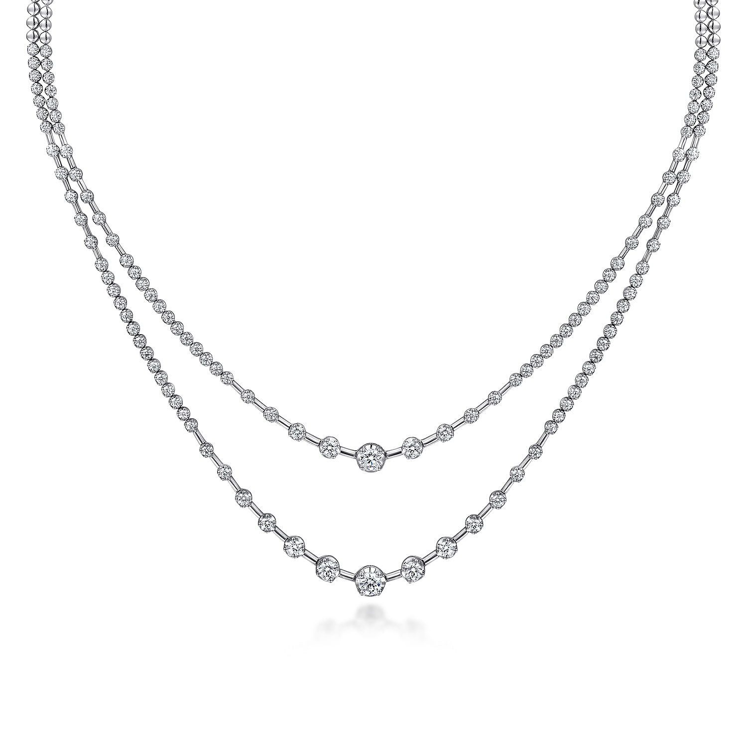 18K White Gold Diamond Necklace
