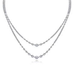 18K White Gold Diamond Necklace