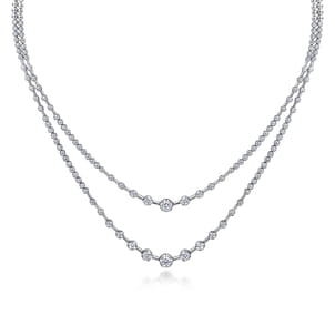 18K White Gold Diamond Necklace