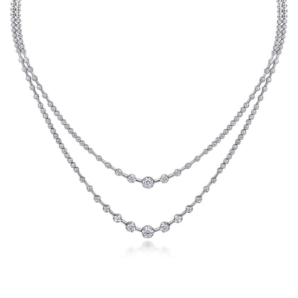 18K White Gold Diamond Necklace