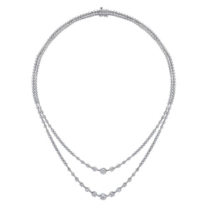 18K White Gold Diamond Necklace